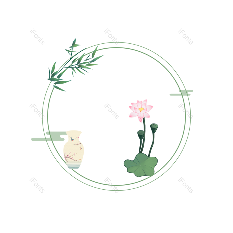 边框图片,装饰元素,中国风PNG,竹叶免抠素材